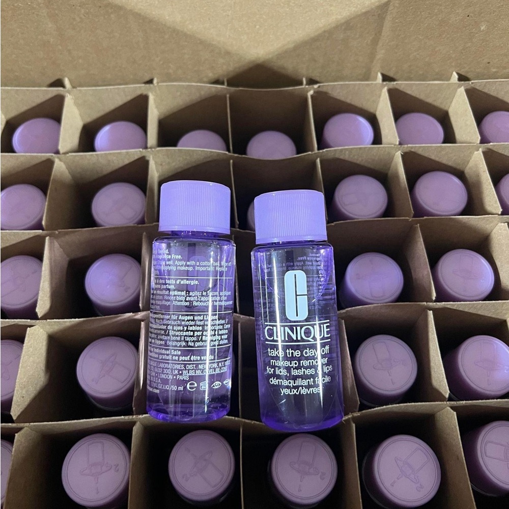 Travel size Clinique make up remover one of the best of the best.